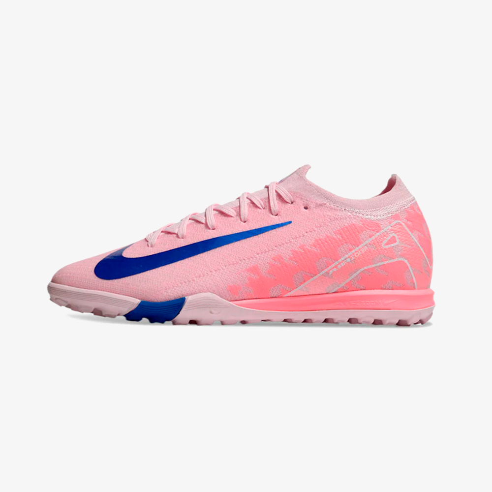 Chuteira Society Nike Air Zoom Mercurial Vapor 16 Elite TF - Rosa e Azul - vista frontal