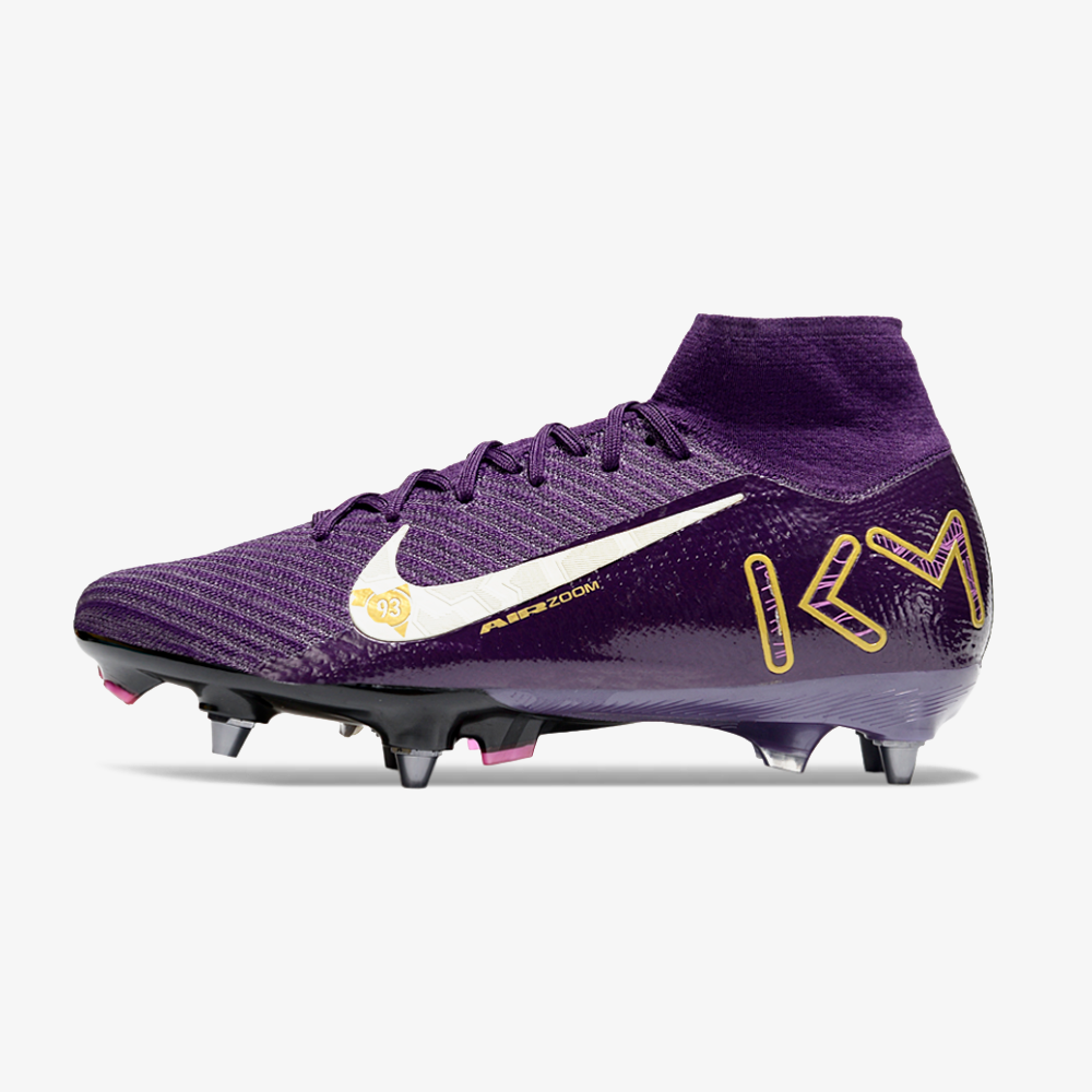 Chuteira Nike Zoom Mercurial SuperFly 10 Elite Kylian Mbappé SG - Roxa - vista frontal