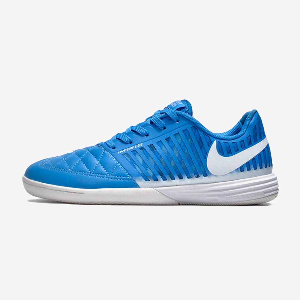 Tênis Futsal Nike Lunar Gato IC - Azul e Branca - vista frontal