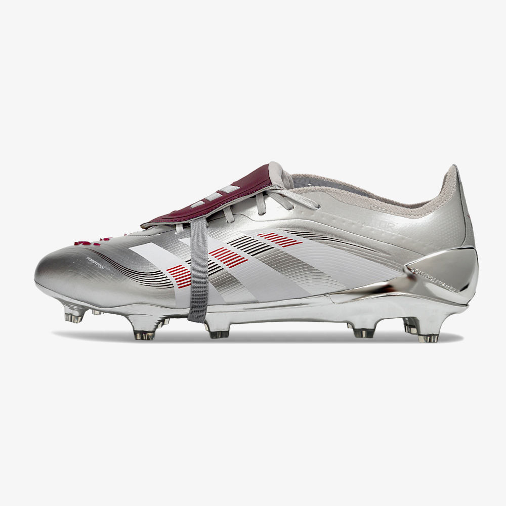 Chuteira Adidas Predator Elite Fold-Over Tongue FG - Prata - vista frontal