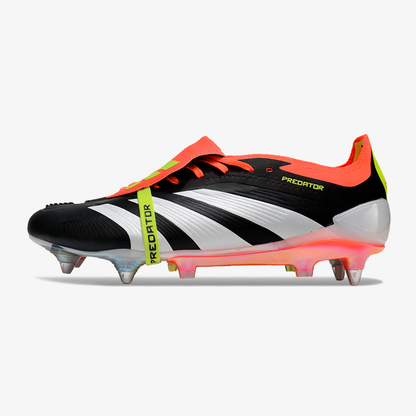 Adidas Predator Elite Fold-Over Tongue SG - Preta, Laranja e Verde - vista frontal