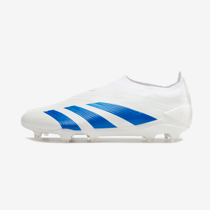 Chuteira Adidas Predator Elite Laceless FG - Branca e Azul - vista frontal