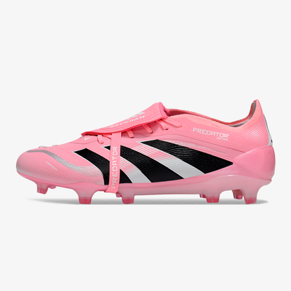 Chuteira Adidas Predator Elite Fold-Over Tongue David Beckham FG - Rosa, Branca e Preta - vista frontal