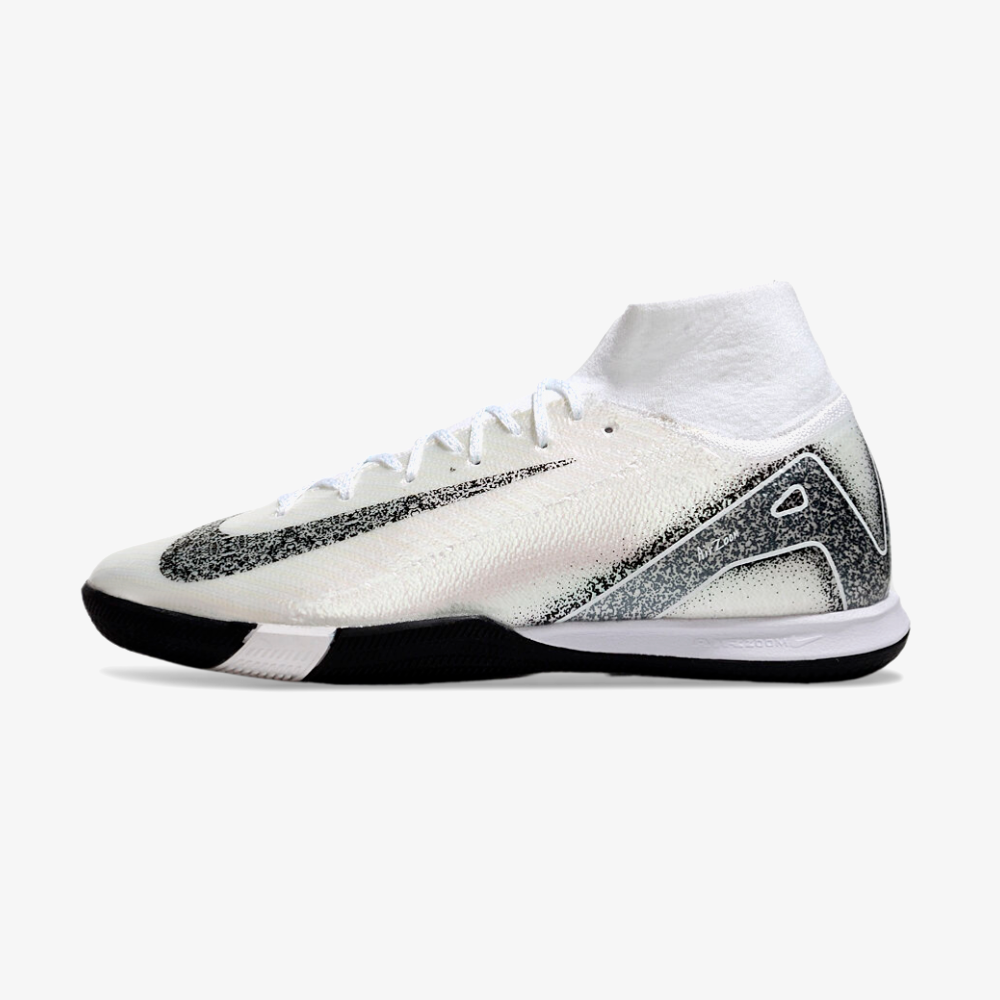 Chuteira Nike Air Zoom Mercurial Superfly 10 Elite  IC - Branca e Prata - vista frontal