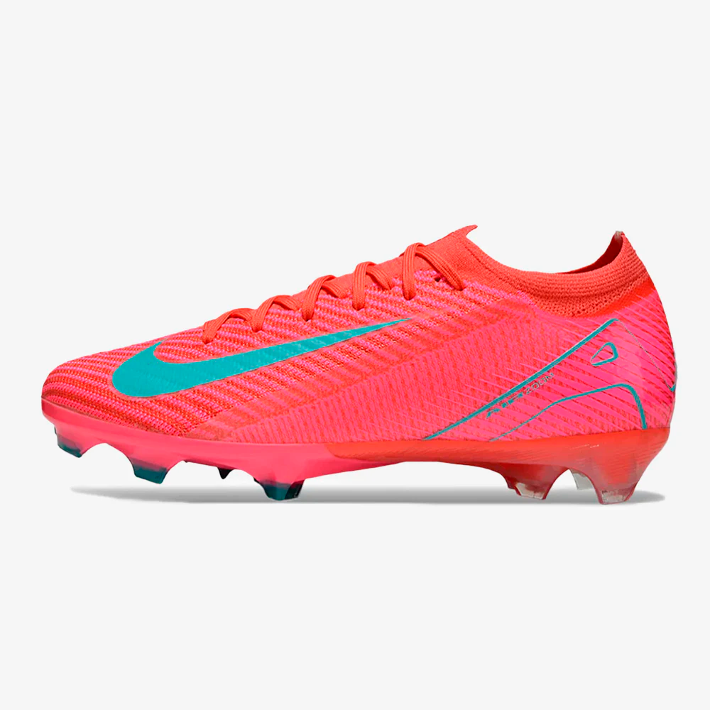 Chuteira Nike Air Zoom Mercurial Vapor 16 Elite FG - Rosa e Azul - Pack Mad Energy - vista frontal