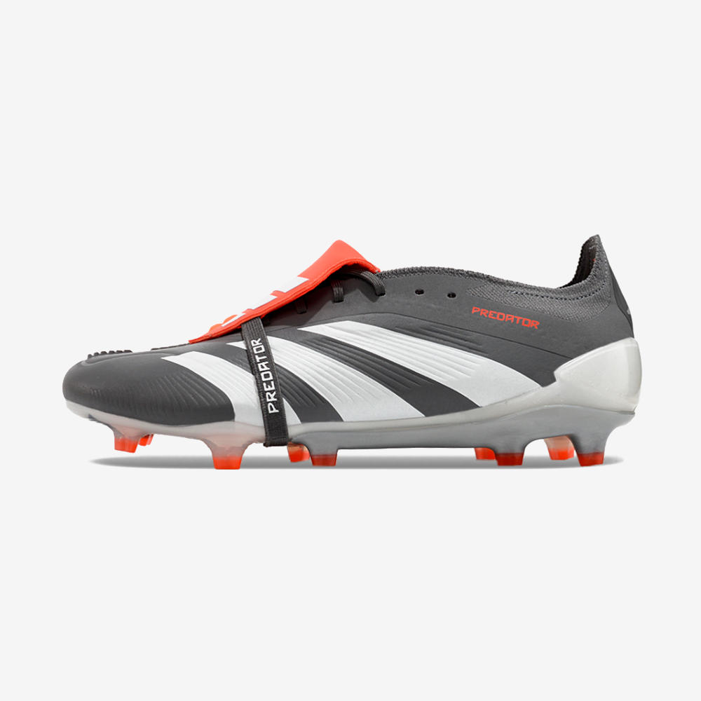 Chuteira Adidas Predator Elite Tongue FG - Cinza e Branca - vista frontal