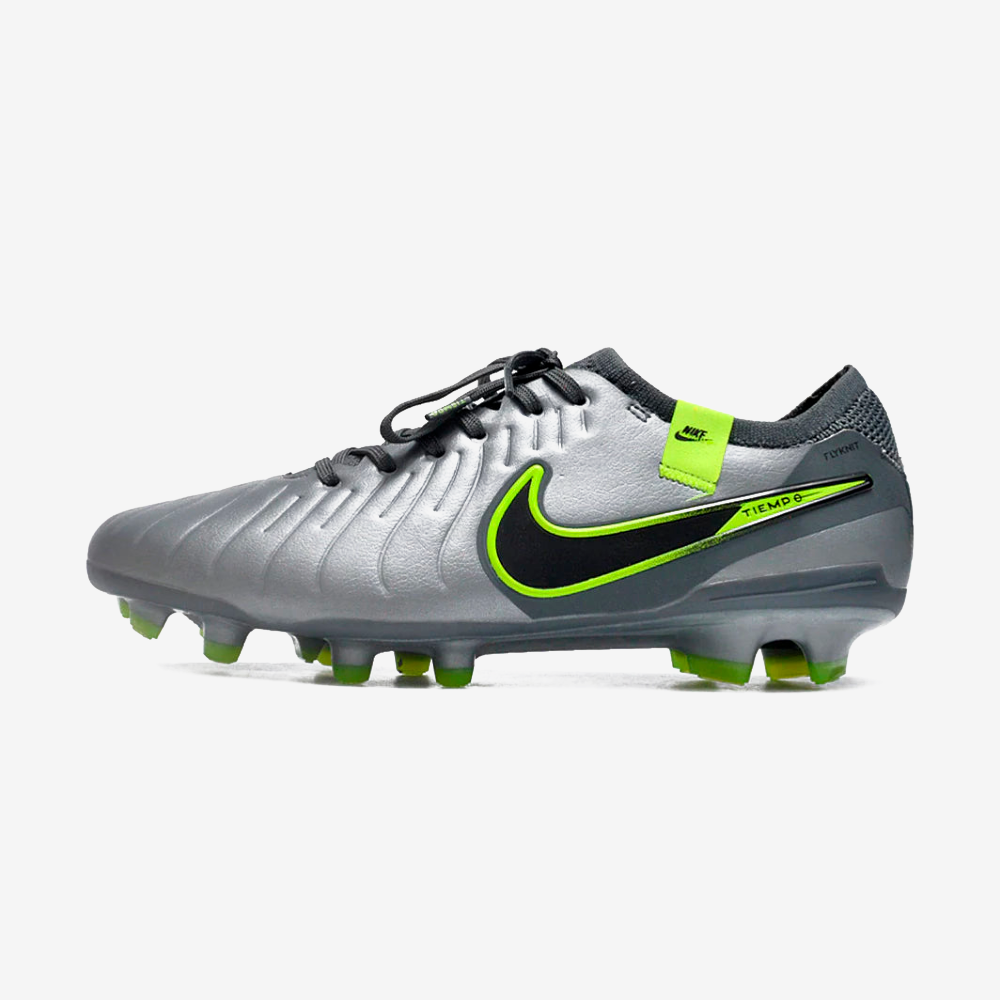 Chuteira Nike Tiempo Legend 10 FG - Prata - Pack Voltage - vista frontal