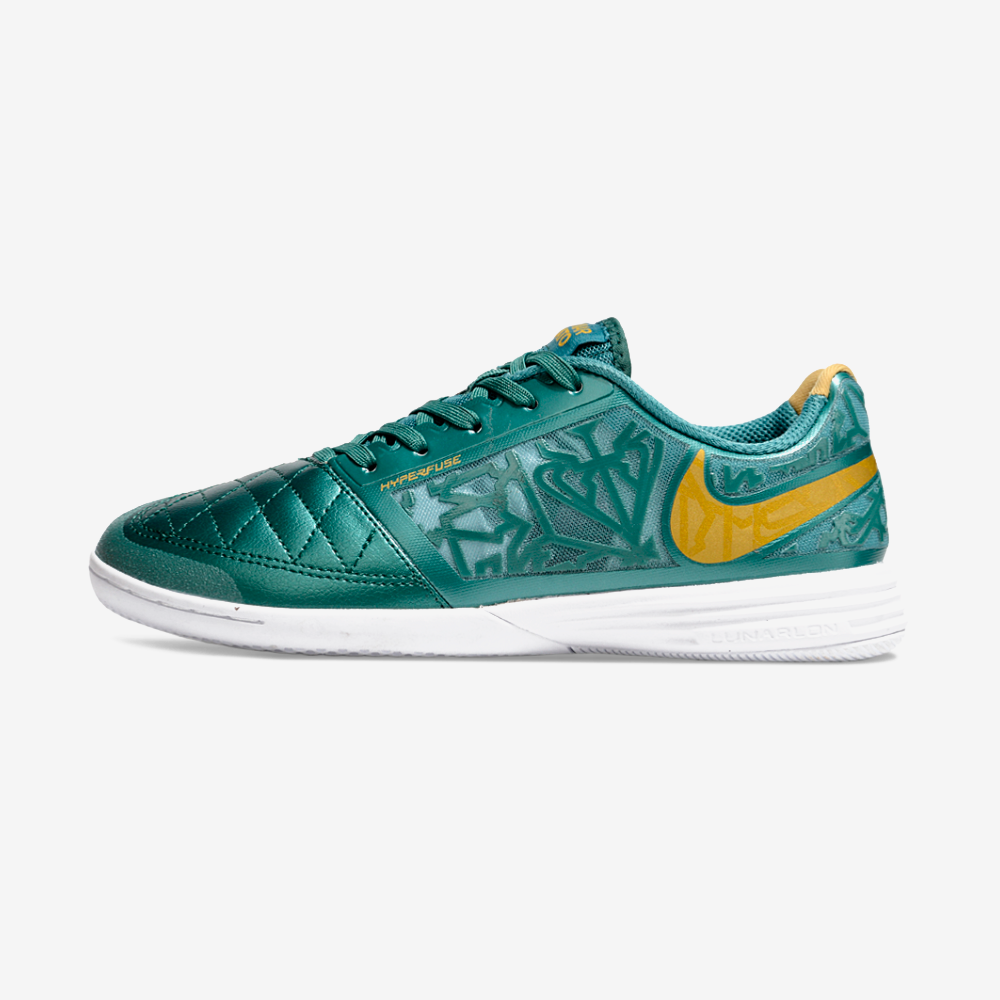 Tênis Futsal Nike Lunar Gato IC - Turquesa e Dourada - vista frontal