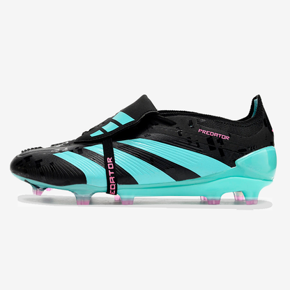 Chuteira Adidas Predator Elite Tongue FG - Preta e Ciano - vista frontal