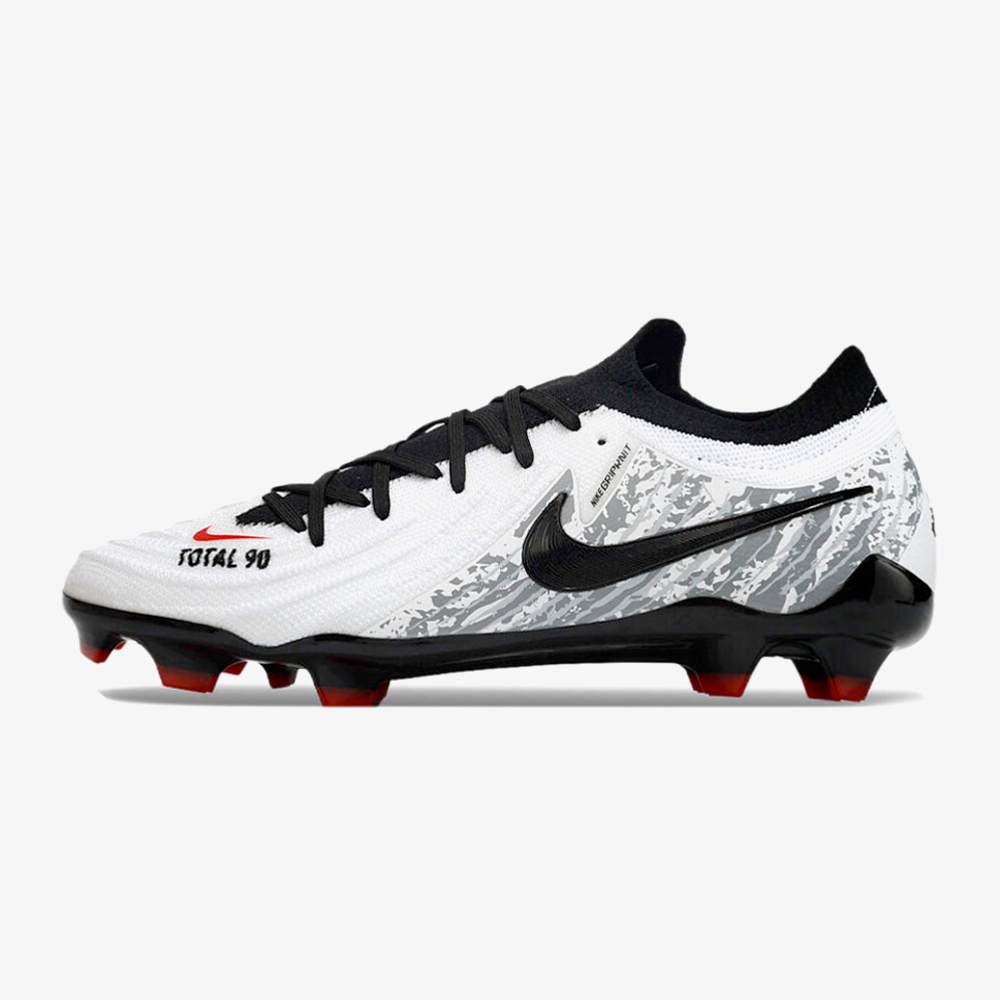 Chuteira Nike Phantom GX II Total 90 FG - Branca, Preta e Vermelha - vista frontal