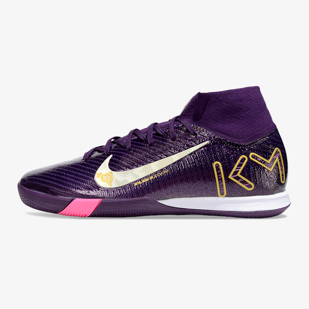 Chuteira Nike Air Zoom Mercurial Superfly 10 Elite Kylian Mbappé  IC - Roxa - vista frontal