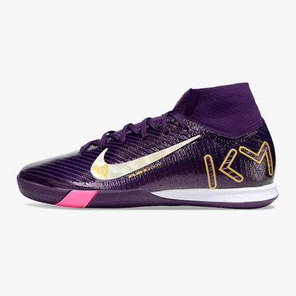 Chuteira Nike Air Zoom Mercurial Superfly 10 Elite Kylian Mbappé  IC - Roxa - vista frontal