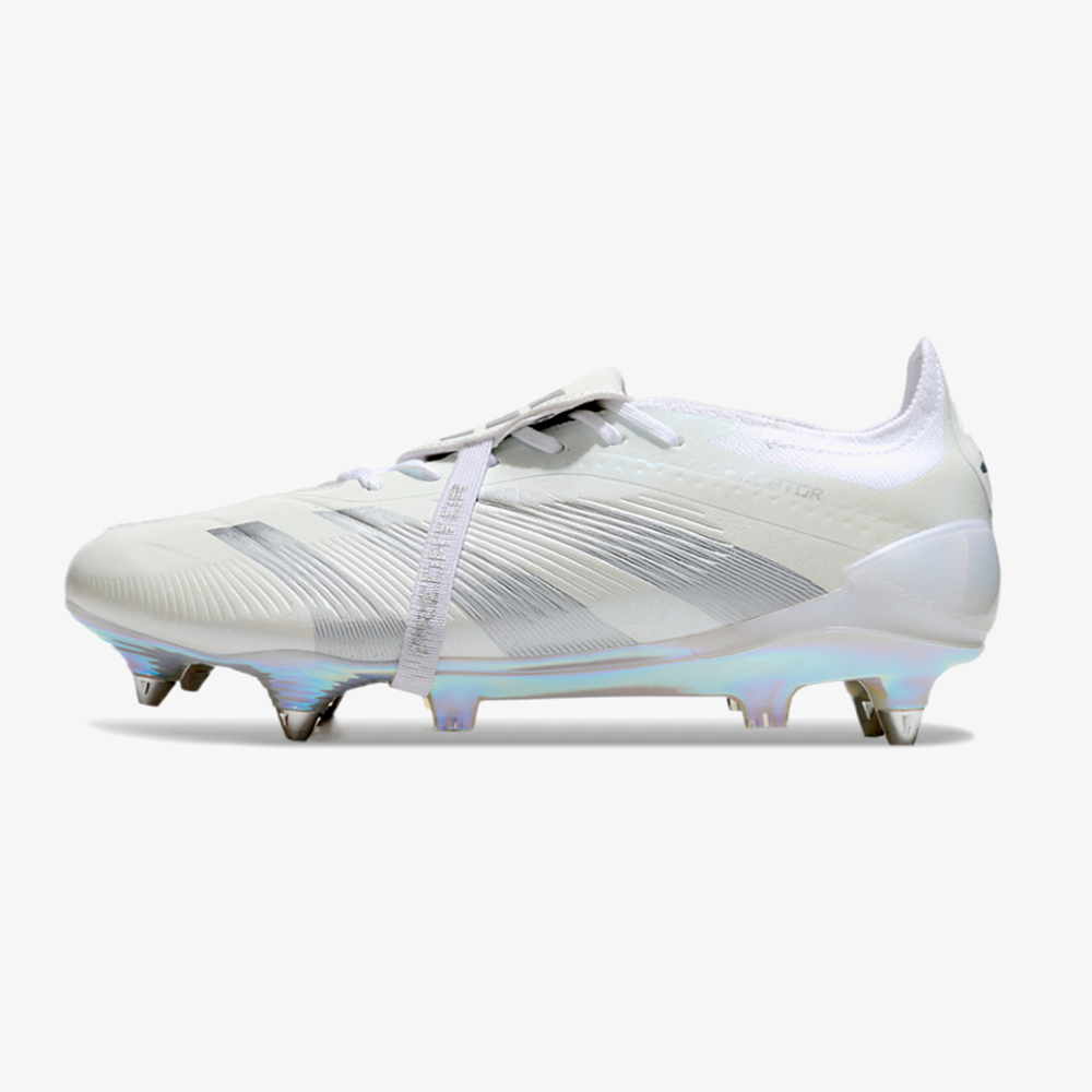 Adidas Predator Elite Fold-Over Tongue SG - Branca e Prata - vista frontal