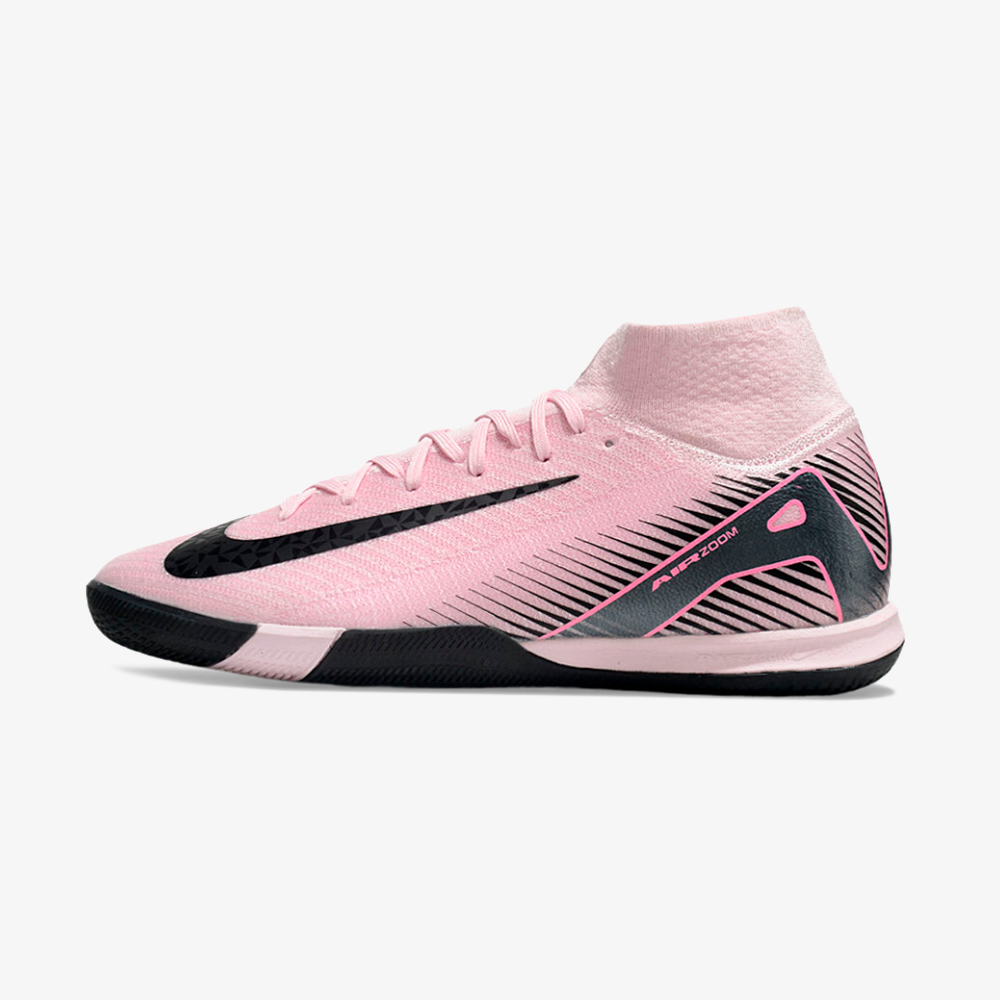 Chuteira Nike Air Zoom Mercurial Superfly 10 Elite  IC - Rosa, Cinza e Preta - vista frontal