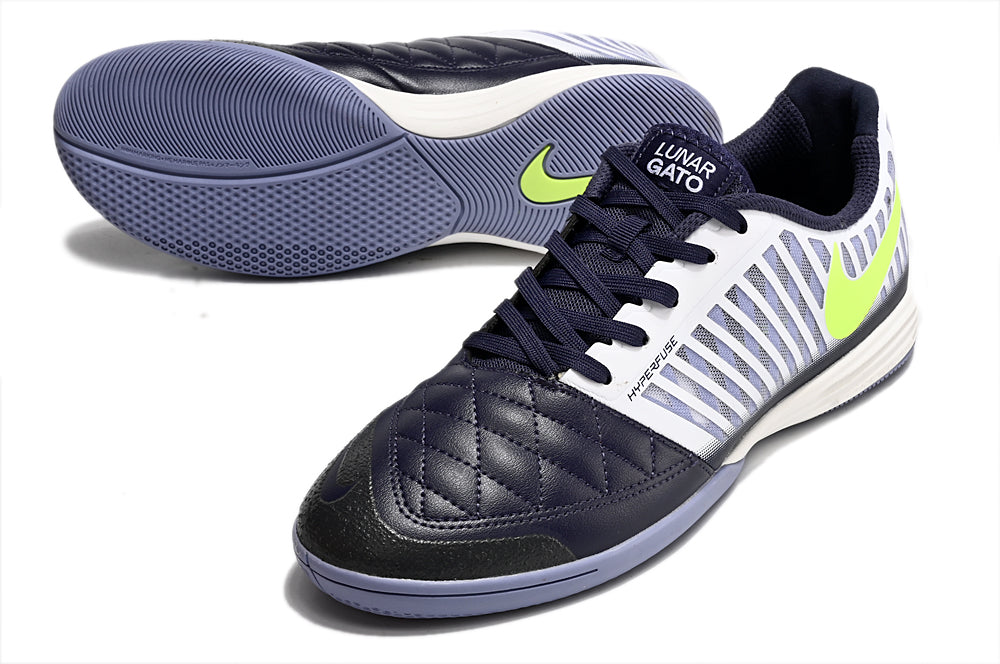 Tênis Futsal Nike Lunar Gato IC - Azul, Branca e Verde - detalhe
