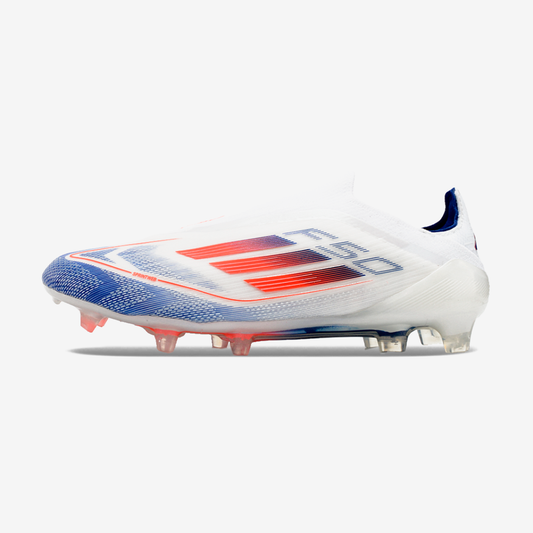 Chuteira Adidas F50 LL FG - Branca, Laranja e Azul - vista frontal
