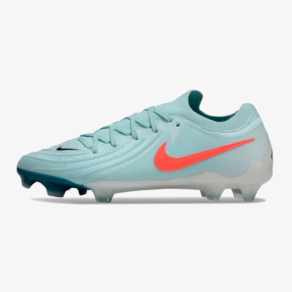 Chuteira Nike Phantom GX II FG - Branca e Azul claro -  Pack Mad Energy - vista frontal