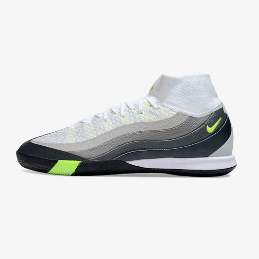 Chuteira Nike Air Zoom Mercurial Superfly 10 Elite Air Max 95  IC - Branca, Cinza e Preta - vista frontal