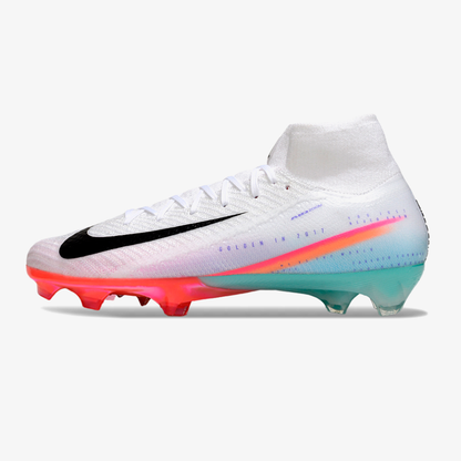 Chuteira Nike Air Zoom Mercurial Superfly 10 Sam Kerr Elite FG - Branca, Rosa e Azul - vista frontal