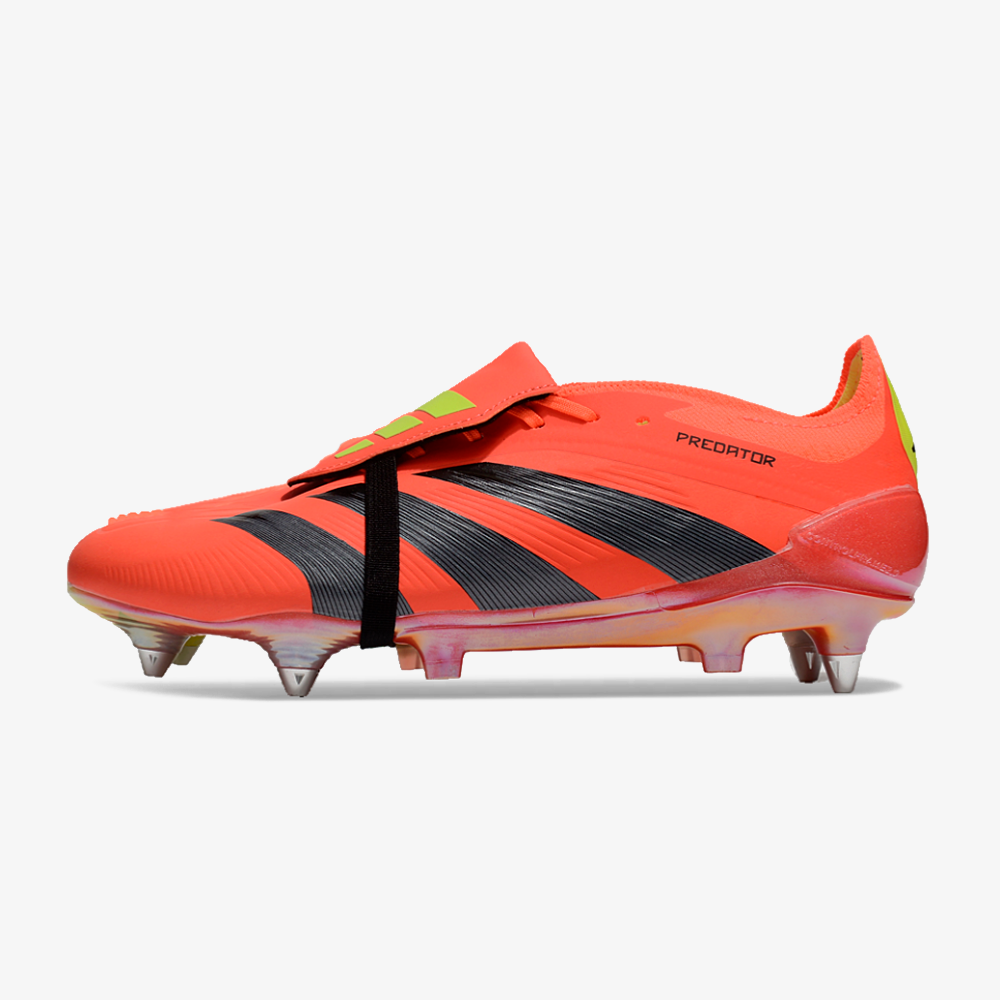 Adidas Predator Elite Fold-Over Tongue SG - Laranja, Cinza, Preta e Verde - vista frontal