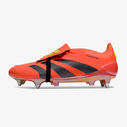 Adidas Predator Elite Fold-Over Tongue SG - Laranja, Cinza, Preta e Verde - vista frontal