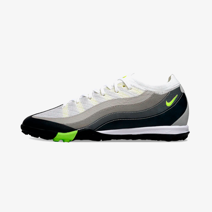 Chuteira Society Nike Air Zoom Mercurial Vapor 16 Elite Air Max 95 TF - Branca e Preta - vista frontal