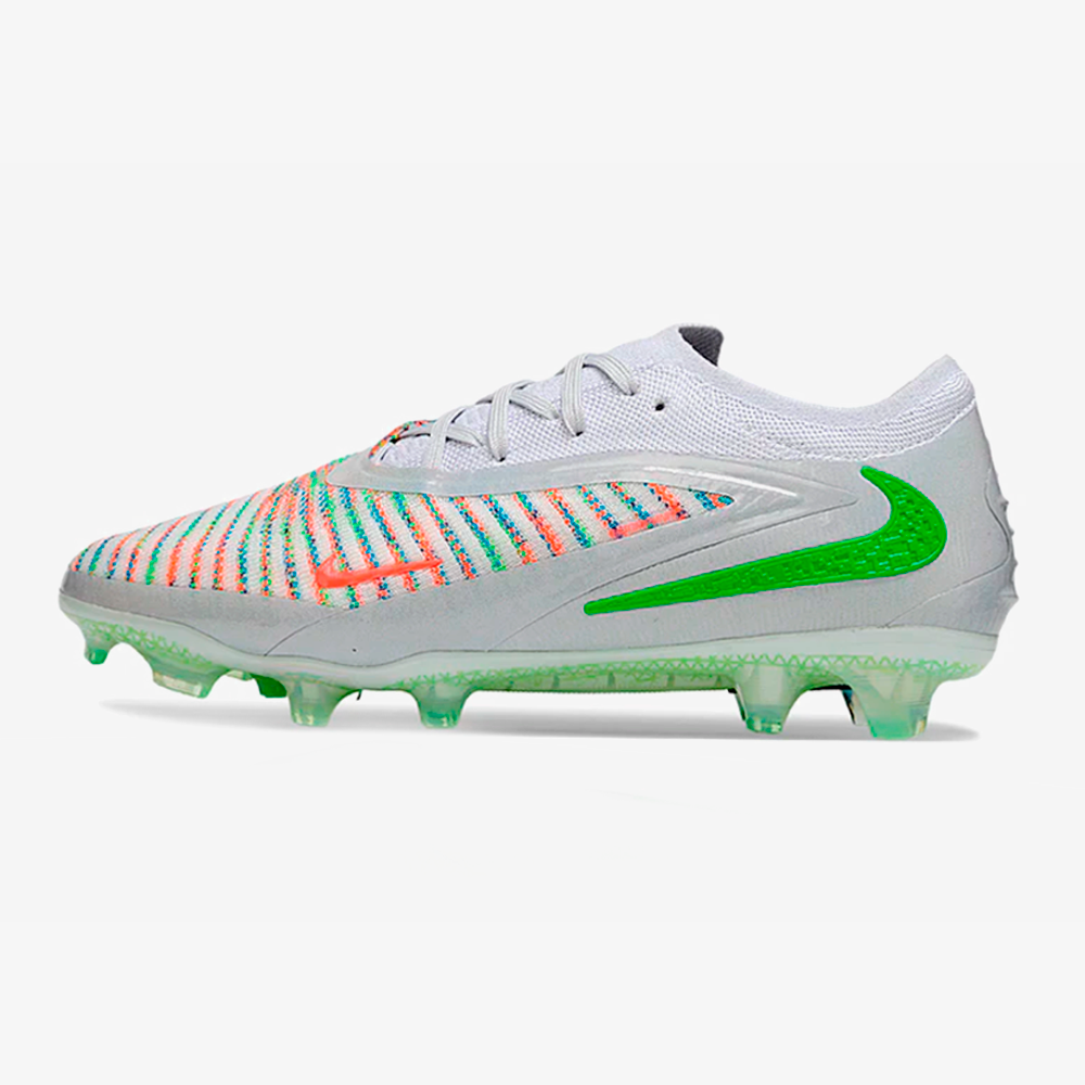 Chuteira Nike Phantom 6 Elite FG - Branco e Verde - EA FC - vista frontal