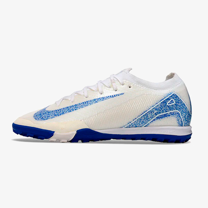 Chuteira Society Nike Air Zoom Mercurial Vapor 16 Elite TF - Branca e Azul - vista frontal