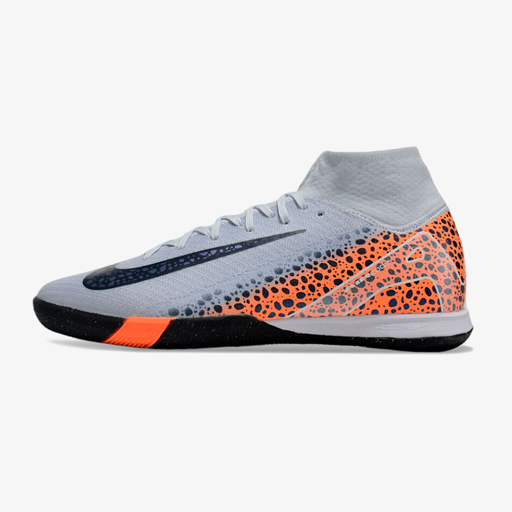 Chuteira Nike Air Zoom Mercurial Superfly 10 Elite  IC - Cinza, Laranja e Preta - vista frontal
