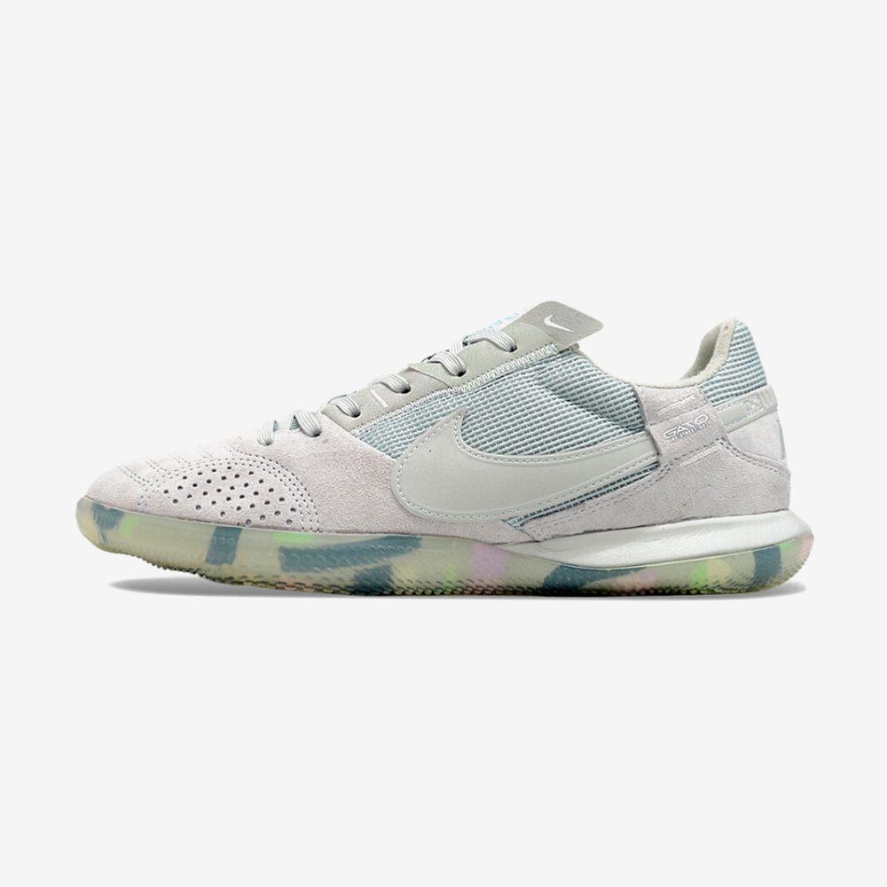 Tênis Futsal Nike Street Gato IC - Cinza e Verde - vista frontal