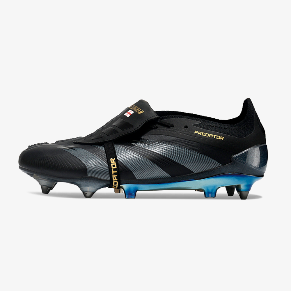 Adidas Predator Elite Fold-Over Tongue SG - Preta e Cinza - vista frontal