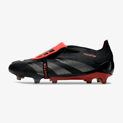 Chuteira Adidas Predator Elite Tongue FG - Preta e Vermelha - vista frontal
