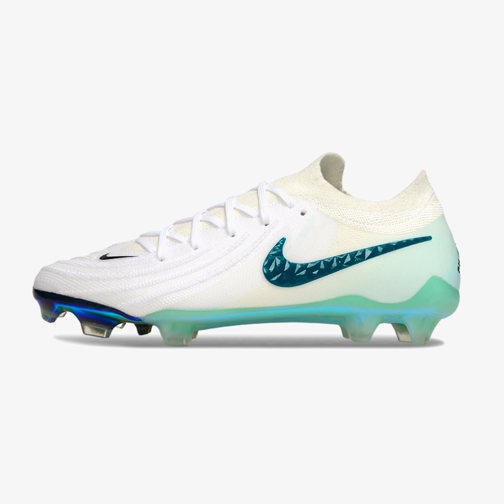 Chuteira Nike Phantom GX II Edição Especial FG - Branca e Verde - vista frontal