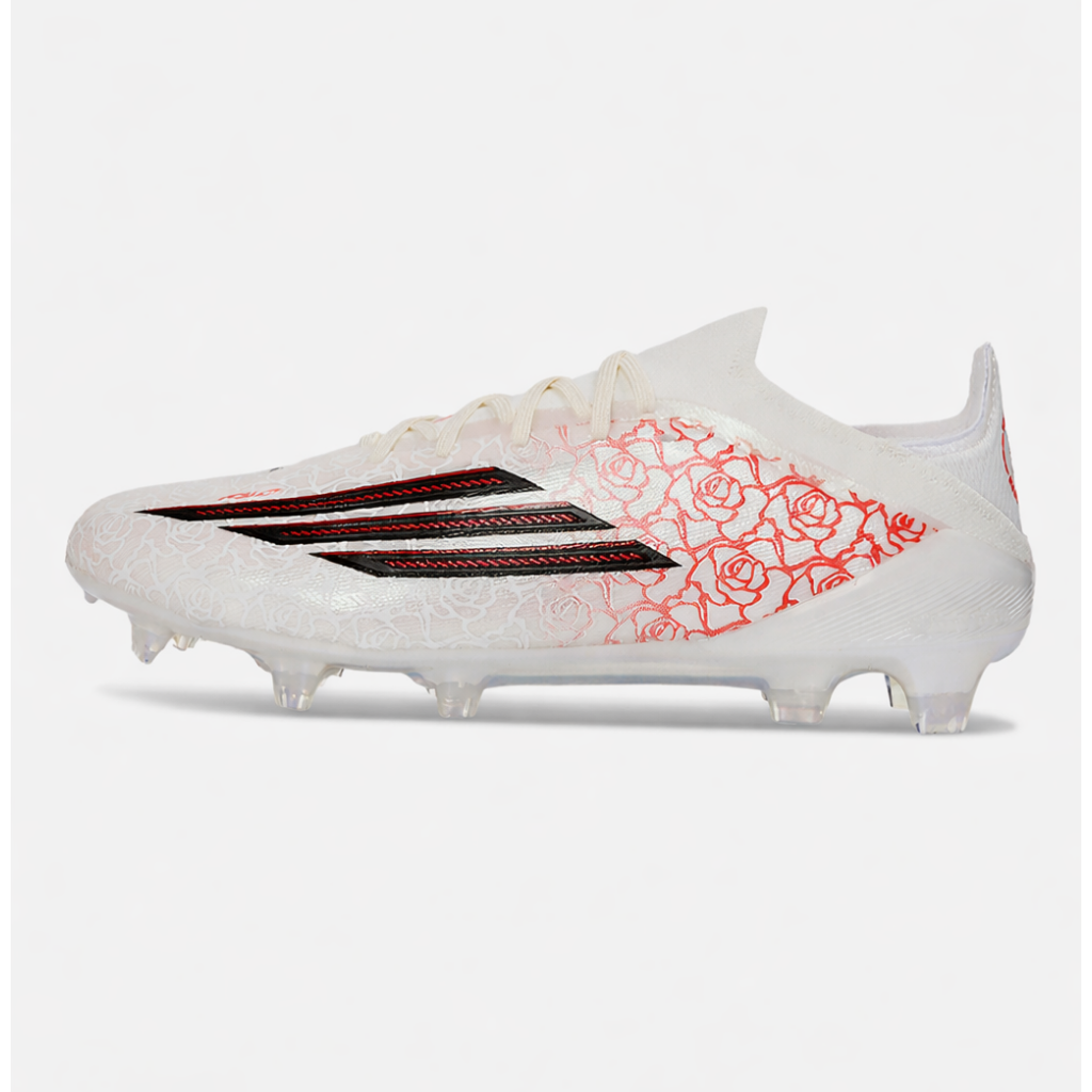 Chuteira Adidas F50 YAMAL FG - Branca e Vermelha - vista frontal