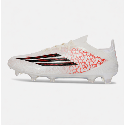 Chuteira Adidas F50 YAMAL FG - Branca e Vermelha - vista frontal