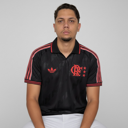 Camisa Flamengo Lifestyler 25/26 Adidas Masculina - Preto — imagem 2