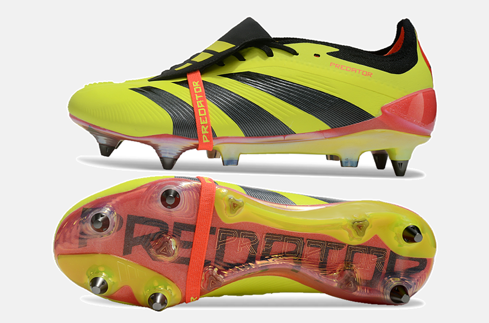 Adidas Predator Elite Fold-Over Tongue SG - Amarela, Preta e Laranja - vista traseira
