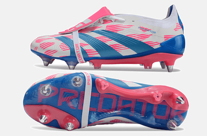 Adidas Predator Elite Fold-Over Tongue SG - Branca, Azul e Rosa - Tevo Sports SPORT*