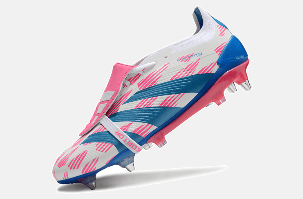 Adidas Predator Elite Fold-Over Tongue SG - Branca, Azul e Rosa - Tevo Sports SPORT*