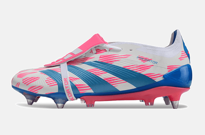 Adidas Predator Elite Fold-Over Tongue SG - Branca, Azul e Rosa - Tevo Sports SPORT*