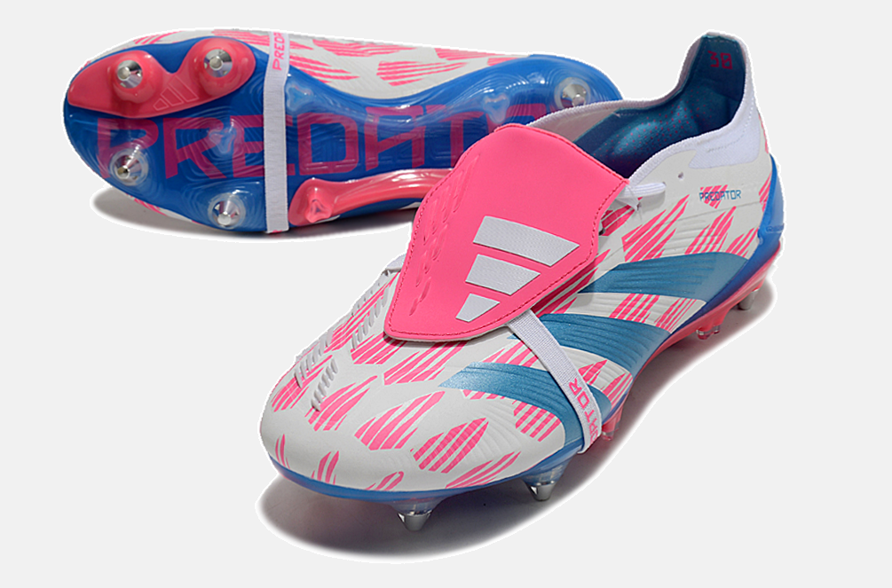 Adidas Predator Elite Fold-Over Tongue SG - Branca, Azul e Rosa - Tevo Sports SPORT*
