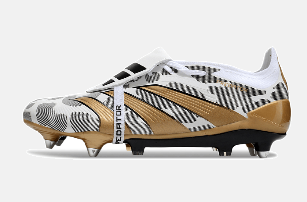 Adidas Predator Elite Fold-Over Tongue SG - Branca, Dourada e Preta - Tevo Sports SPORT*