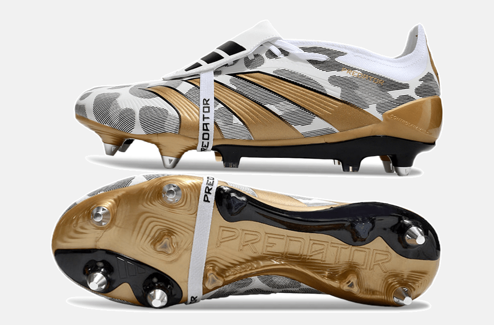 Adidas Predator Elite Fold-Over Tongue SG - Branca, Dourada e Preta - Tevo Sports SPORT*