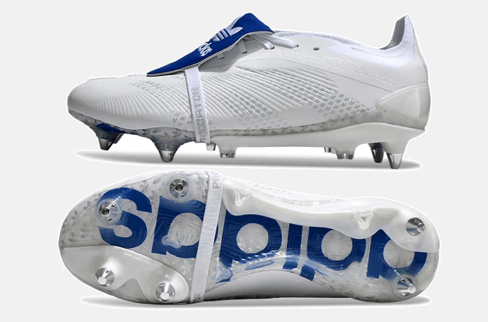Adidas Predator Elite Fold-Over Tongue SG - Branca e Azul - Tevo Sports SPORT*