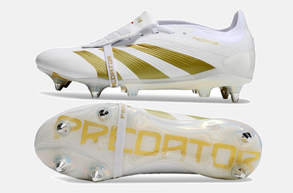Adidas Predator Elite Fold-Over Tongue SG - Branca e Dourada - vista traseira