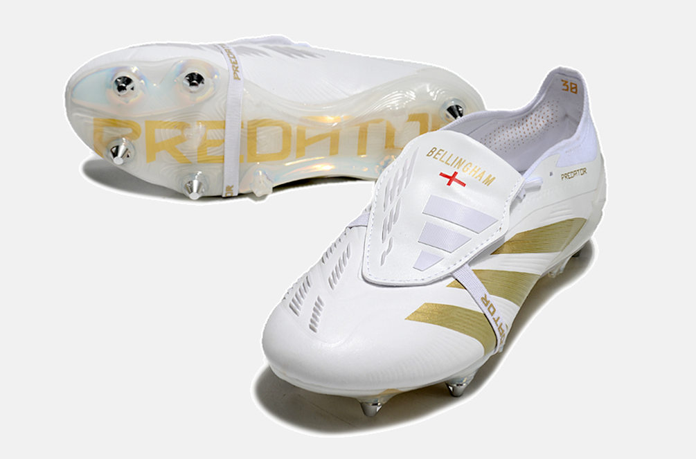 Adidas Predator Elite Fold-Over Tongue SG - Branca e Dourada - detalhe