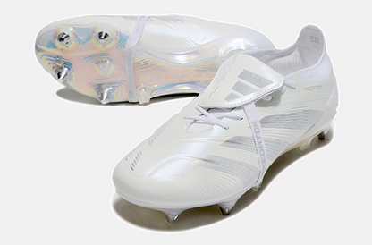 Adidas Predator Elite Fold-Over Tongue SG - Branca e Prata - detalhe