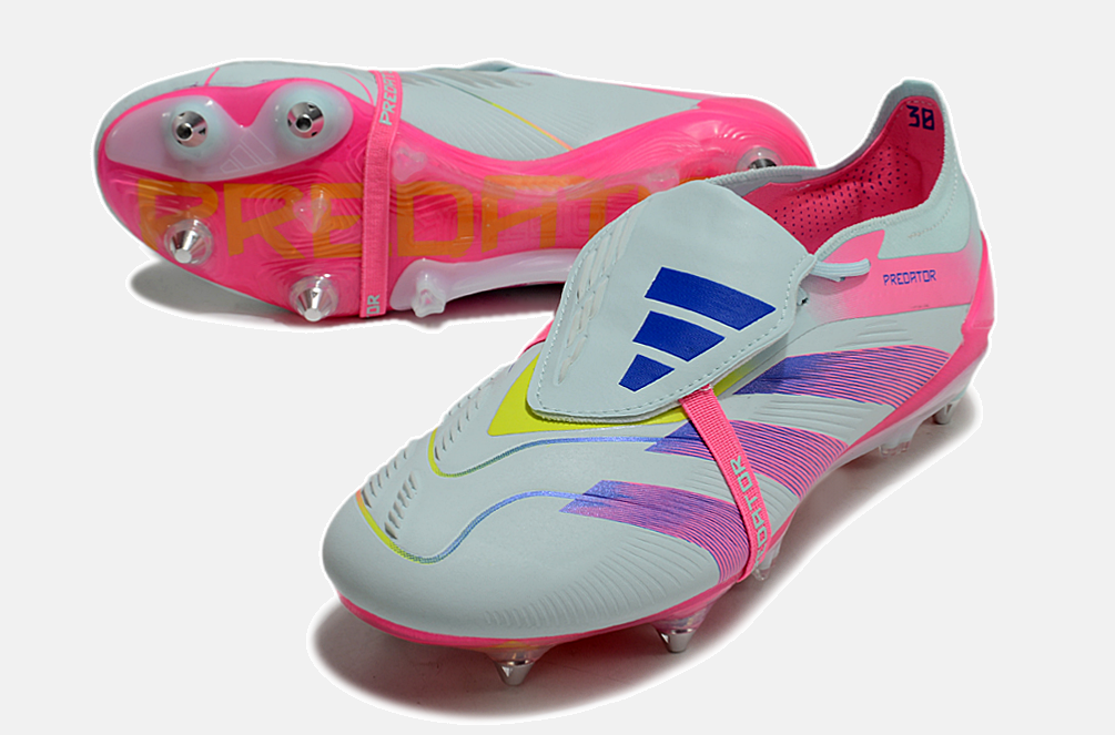 Adidas Predator Elite Fold-Over Tongue SG - Branca, Rosa e Roxa - detalhe