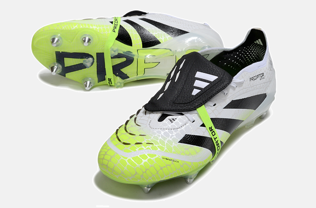 Adidas Predator Elite Fold-Over Tongue SG - Branca, Verde e Preta - Radiant Blaze Pack - detalhe