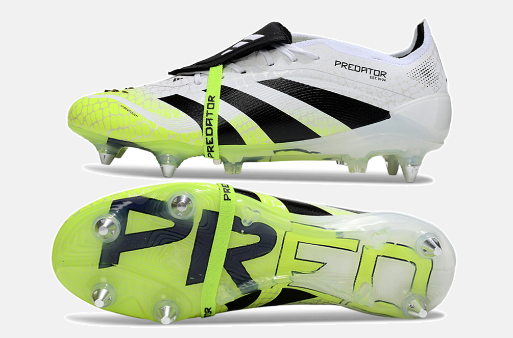 Adidas Predator Elite Fold-Over Tongue SG - Branca, Verde e Preta - Radiant Blaze Pack - vista traseira